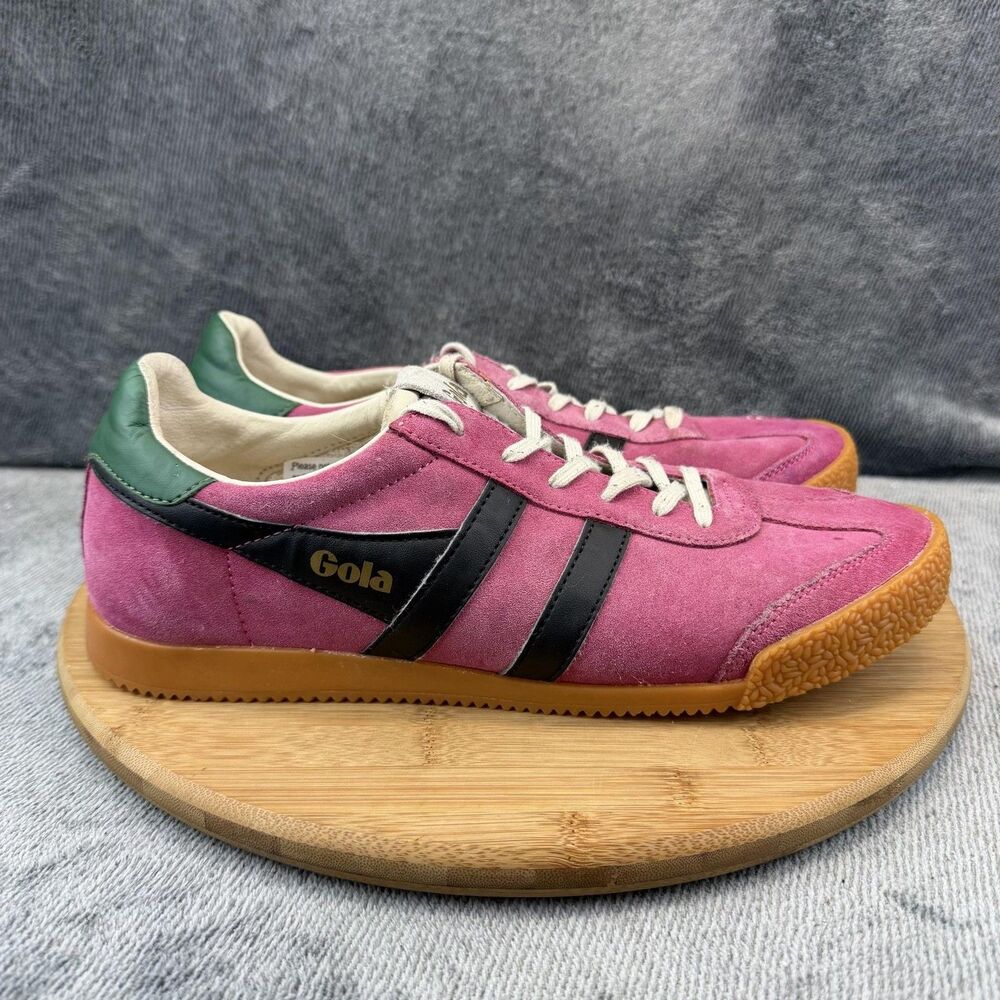 Gola Elan Shoes Womens Size 11 Pink Leather Low Top Sneakers Gum Sole CLB538
